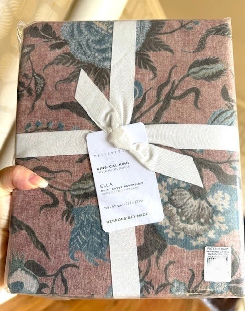 Funda nórdica Pottery Barn Ella rosa rey 3 euro fundas floral cabaña 4 piezas nueva Foto 1 de 1