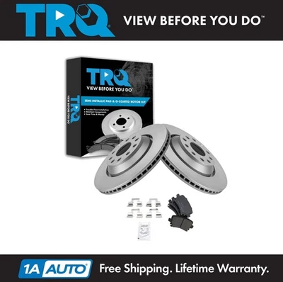 TRQ Rear Brake Pad & Rotor Kit Fits 2016-2021 Volkswagen GTI 2006-2007 Passat - Image 1 of 4