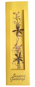 Dried Pressed Flowers Bookmark Card Floral Souvenir Gift x Her Woman YELLOW - Imagen 1 de 2