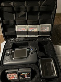 VINTAGE TESTED SEGA Game Gear Game Console & Super Wide Gear Screen /Bag /Games