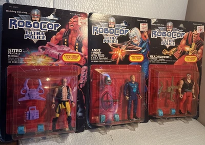 Lote 3 figuras ROBOCOP Ultra Police SELLADAS Kenner Anne Lewis Nitro Headhunter Foto 1 de 4