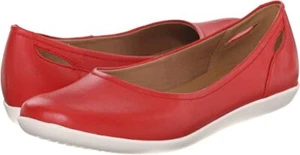 Clarks Women's RED Snake Helina Alessia Slip On Shoes Size 8 - New Leather NIB - Picture 1 of 7