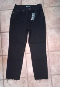 Denim & Co brandneu mit Etikett schwarz gerade High Waist Jeans UK Größe 14 - Bild 1 von 3