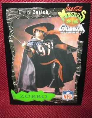 1994 COCA COLA MONSTERS OF THE GRIDIRON #5 CHRIS ZORICH ZORRO - Image 1 of 2
