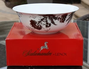 Lenox Scalamandre Toile Tale Chocolate 9 1/2" Tazón Redondo para Servir Diseño Floral - Imagen 1 de 23