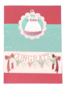 Tarjeta de felicitación BABY - Es una pancarta de niña - Hecha a mano A2 con sobre OFERTA - Imagen 1 de 2