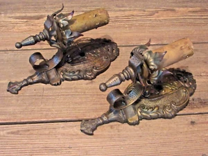 Vintage Antique 1920-30's Wall Sconce Art Deco Nouveau Gothic Drip Candle Lights - Picture 1 of 10