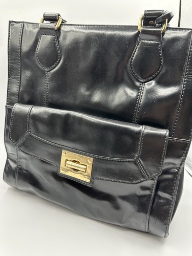 KATE SPADE LG. BORSA TOTE KATE LANDRY NERA VEGAN TOTE con DETTAGLIO ORO BELLA!