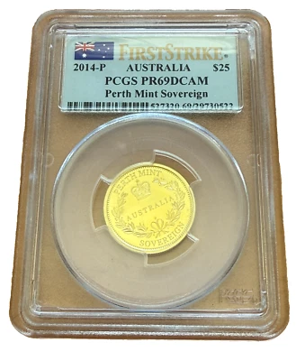 Australia 2014P Gold 1 Sovereign PCGS PR69DCAM Perth Mint - Image 1 of 2