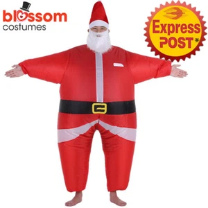 K354 Inflatable Santa Claus Costume Suit Funny Christmas Xmas Fancy Dress Outfit - Picture 1 of 8