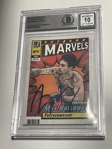 Max Holloway Signed UFC Donruss Octagon Marvels Card IP Slabbed Beckett BAS c - Picture 1 of 3