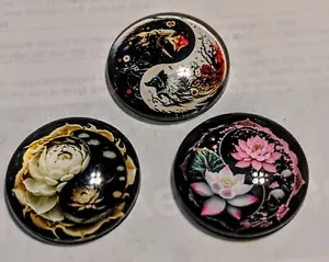 Juego de imanes Ying y Yang con imanes de nevera de diseño de flores - Imagen 1 de 2