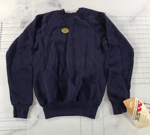 Vintage Bassett-Walker Crew Neck Sweatshirt Boys Medium 10-12 Navy Blue Acrylic - Picture 1 of 9