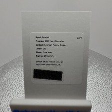 2023 Panini Chronicles Druw Jones #130 America’s Pastime Auto Redemption /100