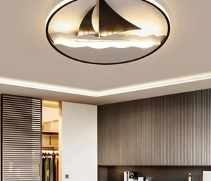 LED Ceiling Lamp Sailboat Shaped Bedroom Decoration Lighting Ceiling Creative - Picture 1 of 9