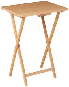 Mainstays Indoor Single Folding TV Tray Table Natural L 19 x W 15 x H 26 inches. - Picture 1 of 6