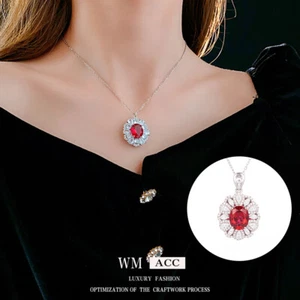 French Temperament Flowers Oval Zirconia Necklace Personalized Fashion Female - Picture 1 of 10