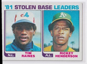 1982 TOPPS '81 STOLEN BASE LEADERS - TIM RAINES/RICKEY HENDERSON MONTREAL