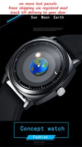 Neu Creative Planet Erde Uhr Wasserdicht Sonne & Mond Rotation Sonderedition - Bild 1 von 8
