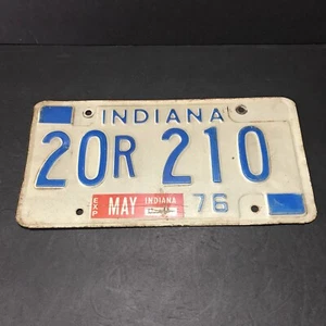 1976 Indiana License Plate Elkhart County 20R210 Original Condition - Picture 1 of 7