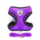 Dog Pet Adjustable Harness Comfort Breathable Soft Mesh Fabric with Clip Purple