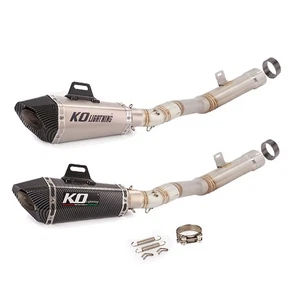 Ninja ZX10R For Kawasaki 2021-24 Exhaust Mid Link Pipe Slip on 51mm Muffler Tips - Bild 1 von 12