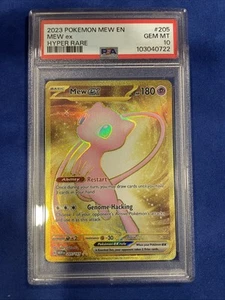 PSA 10 Mew EX 205/165 2023 Pokemon MEW EN 151 Gold Full Art Hyper Rare TCG Card - Picture 1 of 2