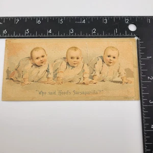 Trade Card Hood's Sarsaparilla Blutreiniger Quacksalberei Babys - GERISSEN - Bild 1 von 3