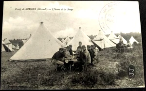 Nr. 805/20 -Cpa Militär CAMP DE SOUGES (Gironde) L'heure de la Soupe ww1 - Bild 1 von 2