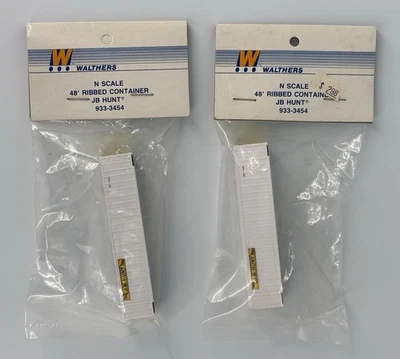 Walthers N-Scale 48' Ribbed Container JB HUNT Lot of 2 Sealed Packages NOS - Image 1 of 4