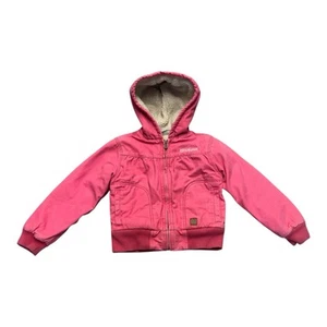 Carhartt Sherpa Lined Pink Hooded Full Zip Jacket Youth Girls XS (7) Canvas - Picture 1 of 7
