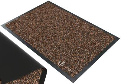 VOUNOT Tapis de porte paillasson 60x90cm marron - Photo 1/4