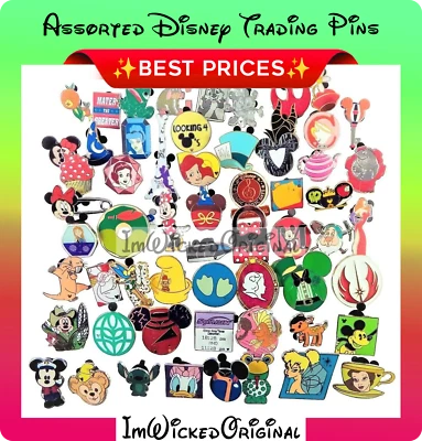 迪士尼别针 批量 挑选 尺寸 散装胸针 批量 1-100 多种公园交易徽章 全新 — 第 1/4 张图片