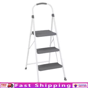 3 Step Folding Step Stool Lightweight Easy to Store 8ft 10in Reach Secure Steps - Picture 1 of 7