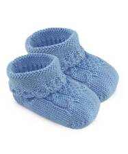 Jefferies Socks Newborn Blue Cable Knit Bootie  Newborn Shoe Size 0-1