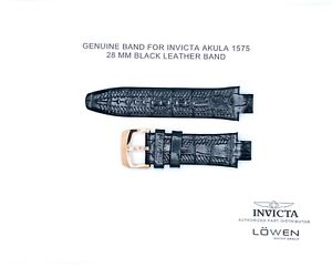 Authentic Invicta Subaqua 1575 Black Leather 28mm Watch Band
