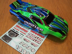Fits Traxxas XL-5 Rustler 2wd Green Blue Black Clipless Body & Decal / BL-2s - Bild 1 von 7