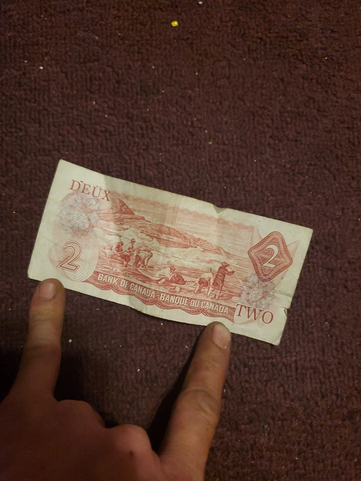 1974 - Canada $2 bill - circulated - Canadian two dollar - RC0929837 - Image 1 of 2