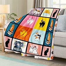 Cat Blanket - Cat Gifts for Cat Lovers Cozy Throw Blanket - Soft Flannel Blan...