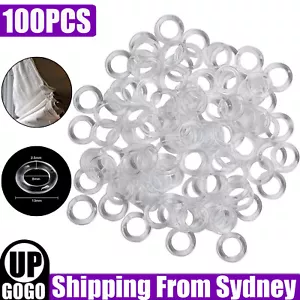 100PCS 13mm Clear Plastic Roman Blind Curtain Rings O-Rings for Roman Shades AU - Picture 1 of 12