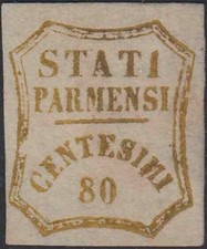 PARMA G.P. 80 CENT. SENZA GOMMA CERT. ORO RAYBAUDI E CERT. CARDILLO. RARITA'