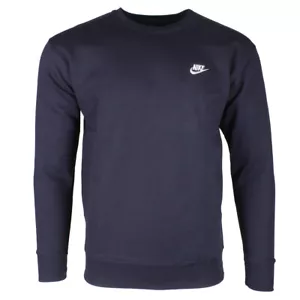Nike Men's Sweatshirt Long Sleeve Fleece Embroidered Logo Club Crewneck Pullover - Picture 1 of 26