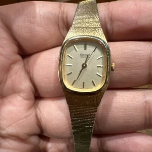 Läuft Vintage Seiko 3421-5059 Damen Ladies goldfarben Quarz Uhr Armband - Bild 1 von 11
