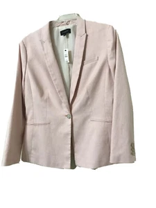 Neu mit Etikett Talbots Pfirsichweiß Ein-Knopf-Blazer Größe 16 Baumwollmischung gefütterte Taschen - Bild 1 von 7