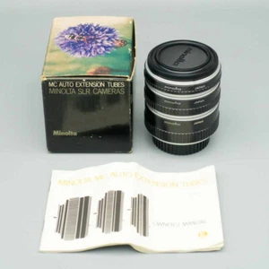 Original Minolta Extension Tubes for Minolta Film Cameras - 14, 21 & 28mm - Mint - Picture 1 of 4