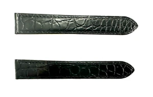 CARTIER DEPLOYMENT BLACK ALLIGATOR LEATHER STRAP 17.70MM/15.80MM NEW - Picture 1 of 2