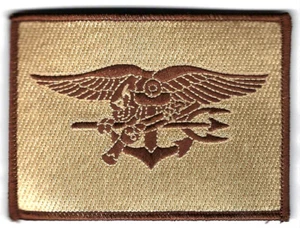 SEAL TEAM TRIDENT OD TAN DESERT HAT PATCH EAGLE US NAVY VETERAN PIN UP OIF OEF - Picture 1 of 24
