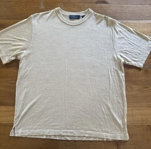 Joseph & Lyman Mens Silk Size Medium Sweater Beige Crewneck Pullover EUC - Picture 1 of 8