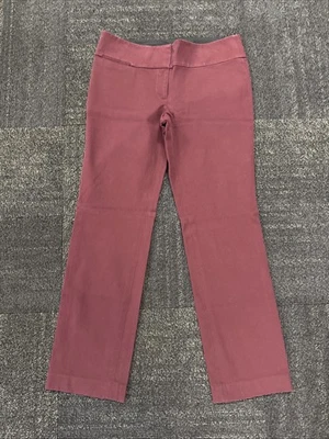 Calça social Ann Taylor Loft moderna bootcut marrom borgonha tamanho 8 - Imagem 1 de 3