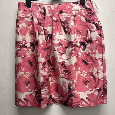 LK Bennett Bloom Pink Floral Skirt Short Size 16 Wool Silk Lined t4592 - Image 1 of 4